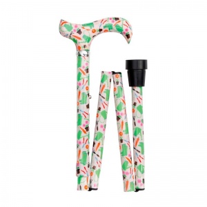 Gardening Pattern Folding Walking Stick